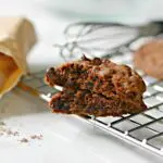 Close up of interior texture of Chocolate Pudding Cookies.
