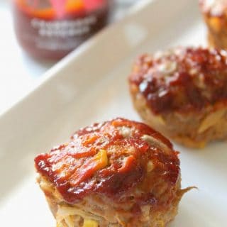 Turkey Meatloaf Muffins on a white platter.