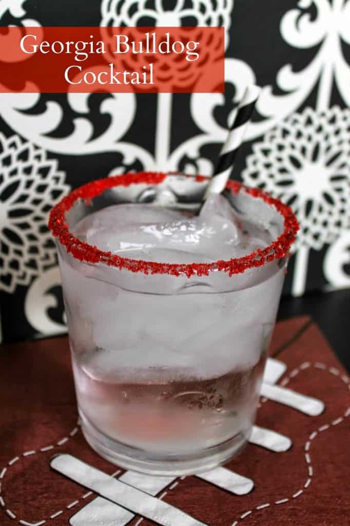 Rimmed with bright red sugar, this University of Georgia inspired cocktail is the perfect game day drink for Football weekend