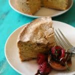 Olive Oil Polenta Cake with Grilled Apricots & Raspberries
