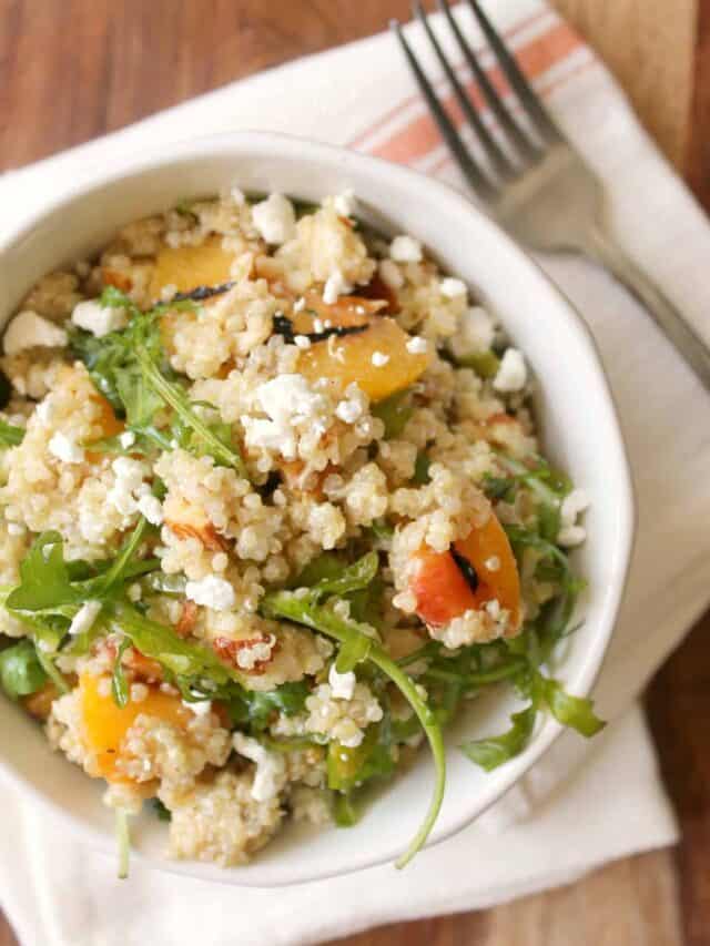 Grilled Peach Quinoa & Arugula Salad The Kitchen Prep Blog