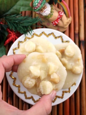 These Coconut-Macadamia Pralines are a little taste of tropical paradise in candy form! Made with just 5 ingredients, they're a great DIY holiday gift for family and friends.