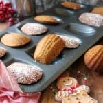 Gingerbread Madeleines. Delicate, cake-like cookies infused with the flavors of gingerbread! A perfect holiday treat.