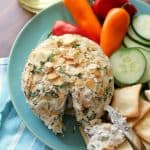 This Easy Greek-Style Cheese Ball is the only recipe you'll need this summer when it comes to quick and simple potluck contributions and last minute entertaining! Bursting with fresh, herbacious flavors that go perfectly with crisp vegetables or crackers, you might have whip up a double batch! 