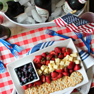 The most patriotic plate at your 4th of July block party is sure to be this Old Glory-inspired cheese plate! Beautiful enough to double as a centerpiece, but easy enough to arrange in minutes, it's a true example of summer's easygoing entertaining vibes!