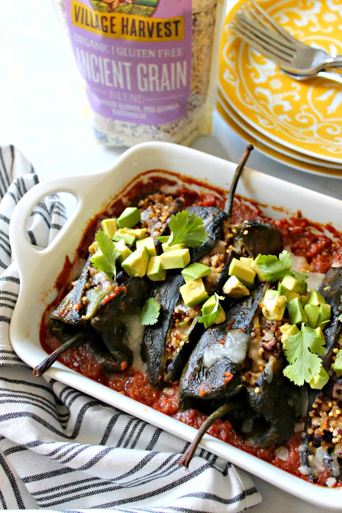 chiles rellenos (stuffed poblano peppers) is a healthy yet satisfying dish that's perfect for summer nights