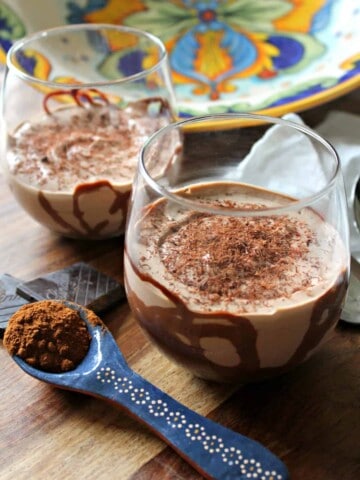 Mexican Chocolate Yogurt Mousse Cups! The warm, rich flavors of cinnamon-scented Mexican hot chocolate are present in this smooth, creamy treat.