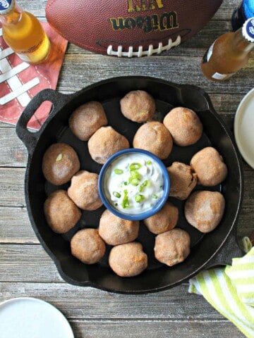 Easy Jalapeño Popper Bombs! Just 5 ingredients are all it takes to wow the crowd with these spicy, cheesy bites that make an excellent game day appetizer.