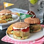 Turkey and Chickpea Sliders with Dill Havarti. Game day burgers take a "Healthyish" turn with these tender protein-packed sliders. The chickpeas are undetectable, but melted Dill Havarti shines as a flavorful topping.