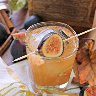 The Fig 'n Cinn Cocktail! If you like simple bourbon cocktails, you might enjoy this spiced concoction, dressed in its fall best with the addition of figs, cinnamon and honey simple syrup. A delicious elixir for any autumn gathering!