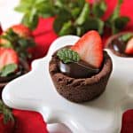Strawberry & Chocolate Ganache Cookie Cups