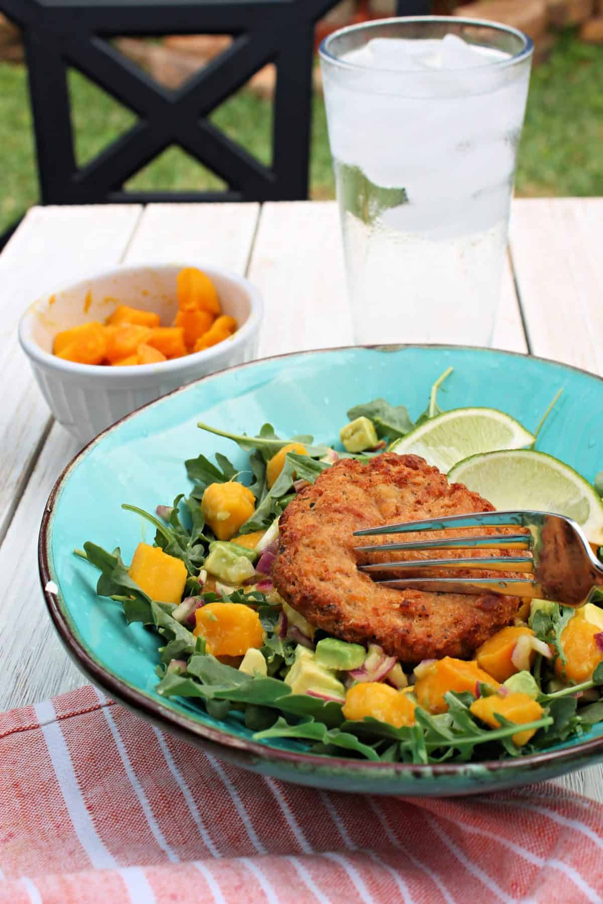 Summertime Crab Cake Salad The Kitchen Prep Blog