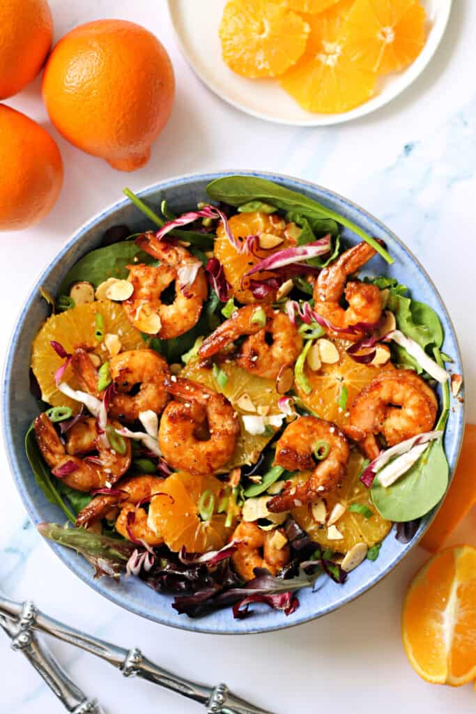 asian orange salad dressing Carrot Ginger Asian-Inspired Orange Salad with Shrimp