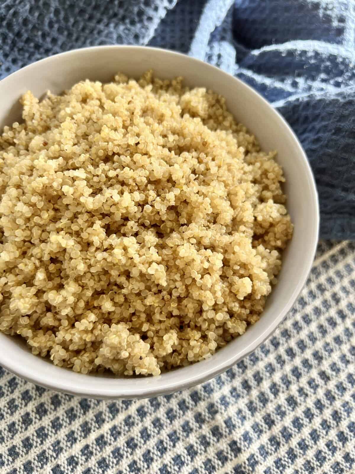 Close up of quinoa made in the oven.